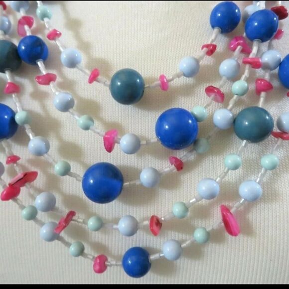 Talbots Multicolor Beaded Necklace NWOT 20"-23" - Picture 2 of 3